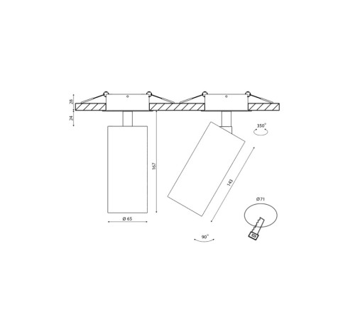 Крепление для встраивания светильника SWG PRO Villy VL-M4-BL