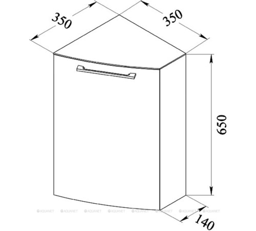 Шкаф нижний угловой De Aqua Тока 3 R правый белый 167493
