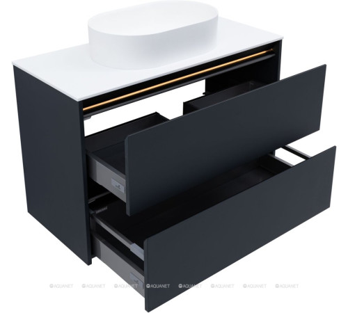 Тумба Allen Brau Activity 100 см антрацит матовый черный браш 1.34006.AM