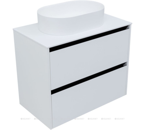 Тумба Allen Brau Activity 80 см белый матовый черный браш 1.34004.WM