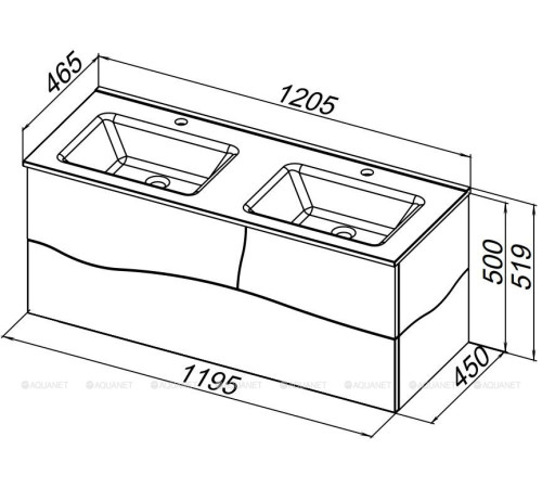 Тумба под раковину Allen Brau Glority 120 под двойную раковину дуб антик 1.35004.NW