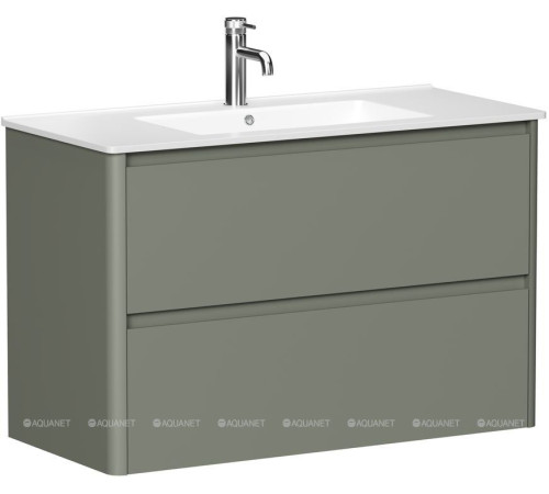 Тумба под раковину Allen Brau Gravity 100 2 ящика олива матовый 1.370010.CGM