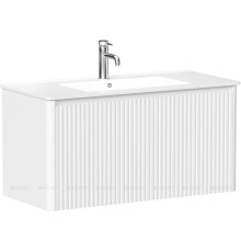 Тумба под раковину Allen Brau GRAVITY 100 1 ящик с фрезеровкой белый матовый 1.370018.WM