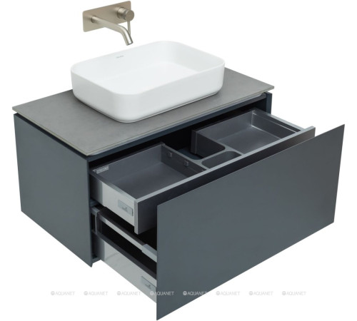 Тумба под раковину Allen Brau INFINITY 85 см 1+1 антрацит матовый 1.21002.AM