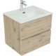 Тумба под раковину Aquanet Алвита New 60 подвесная 2 ящика дуб веллингтон белый 00277513