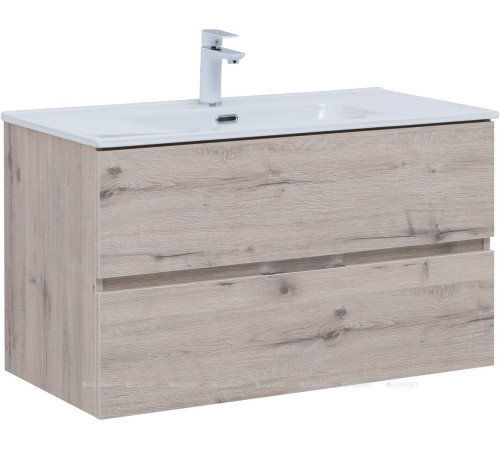 Тумба напольная Aquanet Алвита new 90 дуб веллингтон белый 00303921