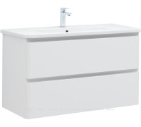 Тумба под раковину Aquanet Эмбер 105 2 ящика белый матовый 00330469