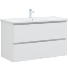 Тумба под раковину Aquanet Эмбер 105 2 ящика белый матовый 00330469