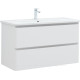 Тумба под раковину Aquanet Эмбер 105 2 ящика белый матовый 00330469