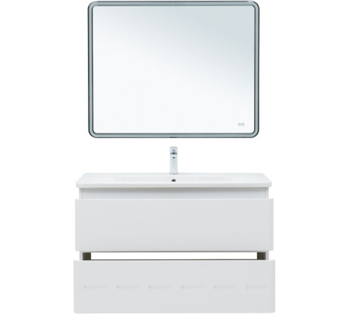 Тумба под раковину Aquanet Эмбер 105 2 ящика белый матовый 00330469