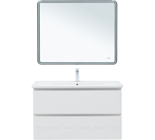 Тумба под раковину Aquanet Эмбер 105 2 ящика белый матовый 00330469