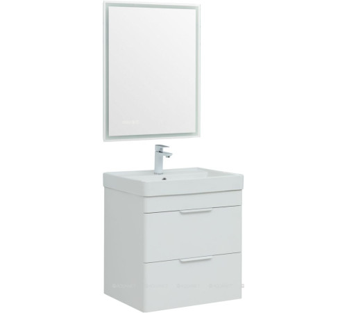 Тумба под раковину Aquanet Ирис new 60 подвесная 2 ящика белый глянец 00310144