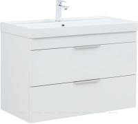 Тумба под раковину Aquanet Ирис new 90 подвесная 2 ящика белый глянец 00336311
