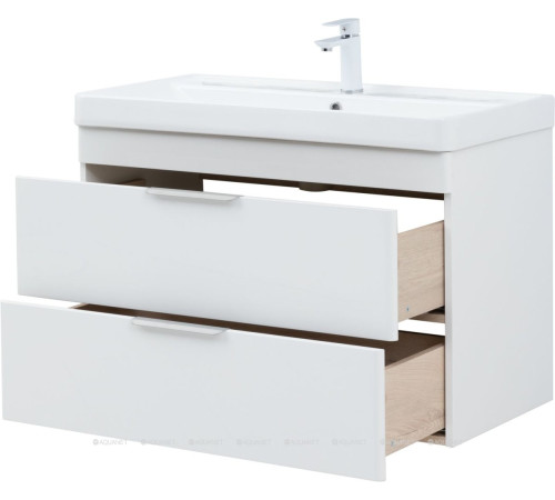 Тумба под раковину Aquanet Ирис new 90 подвесная 2 ящика белый глянец 00336311