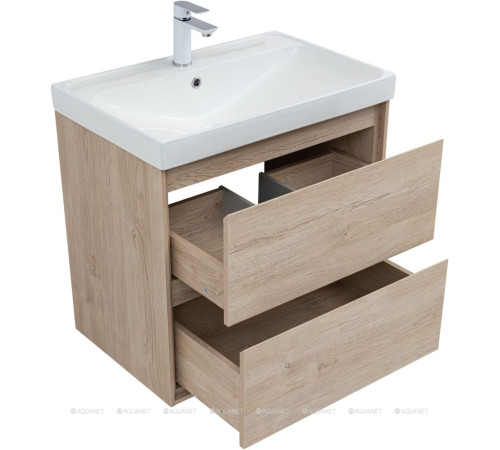 Тумба под раковину Aquanet Милан 70 см дуб светлый подвесная 00336383