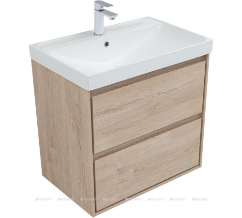 Тумба под раковину Aquanet Милан 70 см дуб светлый подвесная 00336383