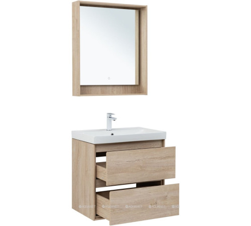 Тумба под раковину Aquanet Милан 70 см дуб светлый подвесная 00336383