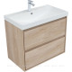 Тумба под раковину Aquanet Милан 80 см дуб светлый подвесная 00336384
