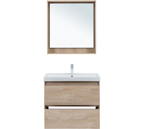 Тумба под раковину Aquanet Милан 80 см дуб светлый подвесная 00336384