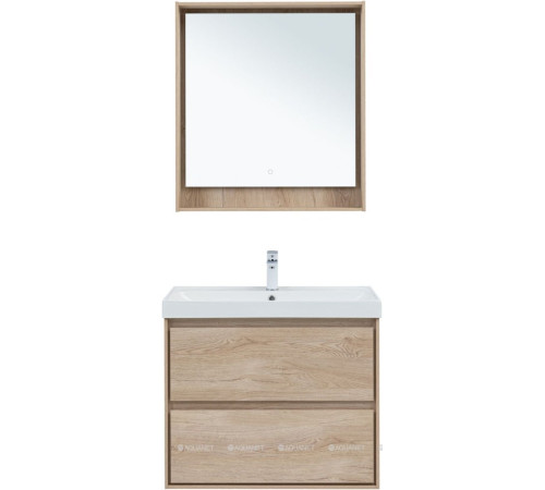 Тумба под раковину Aquanet Милан 80 см дуб светлый подвесная 00336384