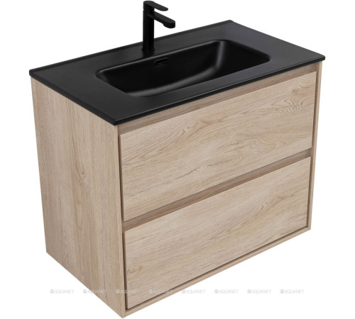 Тумба под раковину Aquanet Милан 80 см дуб светлый подвесная 00336384