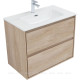 Тумба под раковину Aquanet Милан 80 см дуб светлый подвесная 00336384