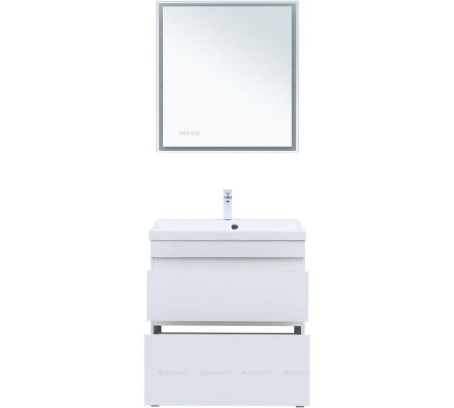 Тумба под раковину Aquanet Нота New 75 напольная 2 ящика белый глянец 00344144