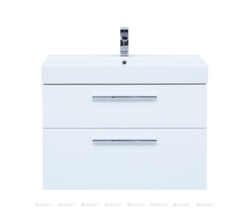 Тумба под раковину Aquanet Nova 85 2 ящика Slim Synergy белый глянец 00249920