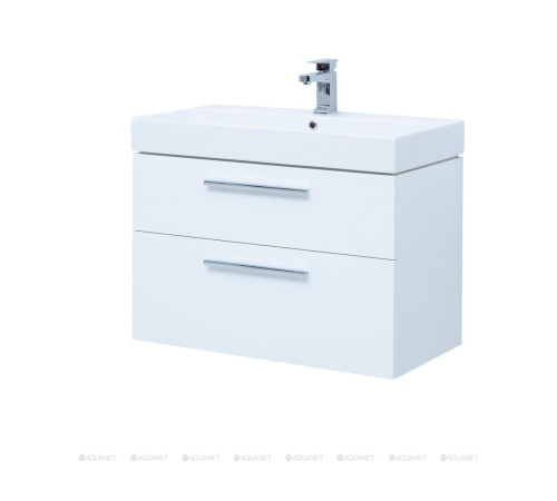 Тумба под раковину Aquanet Nova 85 2 ящика Slim Synergy белый глянец 00249920