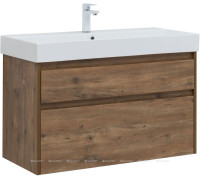 Тумба под раковину Aquanet Nova Lite 100 2 ящика Slim Synergy дуб рустикальный 00249957