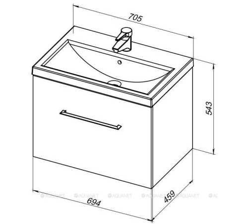 Тумба для ванной Aquanet Порто-70 белый 00241747