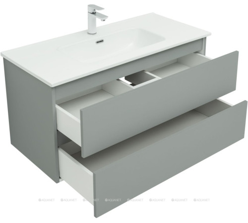 Тумба под раковину Aquanet Вега 2.0 100 2 ящика мисти грин 00337957
