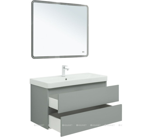 Тумба под раковину Aquanet Вега 2.0 100 2 ящика мисти грин 00337957