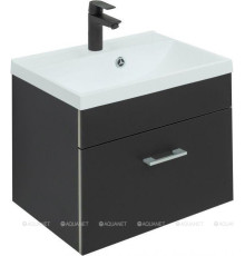 Тумба под раковину Aquanet Верона 50 подвесная черный матовый 00272430