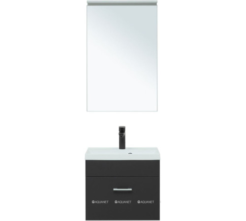 Тумба под раковину Aquanet Верона 50 подвесная черный матовый 00272430