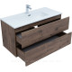 Тумба с раковиной Aquanet Алвита new 100 2 ящика дуб веллингтон табак 00335684