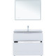 Тумба с раковиной Aquanet Алвита new 100 (Flat) напольная 2 ящика белый матовый 00345671