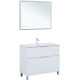 Тумба с раковиной Aquanet Алвита new 100 (Flat) напольная 2 ящика белый матовый 00345671