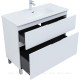 Тумба с раковиной Aquanet Алвита new 100 (Flat) напольная 2 ящика белый матовый 00345671
