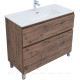 Тумба с раковиной Aquanet Алвита new 100 (Flat) напольная 2 ящика дуб веллингтон табак 00345672