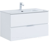 Тумба с раковиной Aquanet Алвита new 90 2 ящика белый матовый 00306165