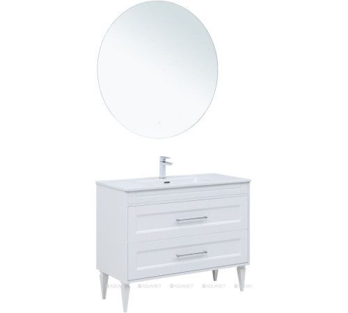 Тумба с раковиной Aquanet Бостон new 100 (Flat) белый сатин 00345363