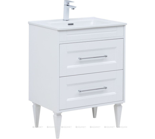 Тумба с раковиной Aquanet Бостон new 60 Flat белый сатин 00345364