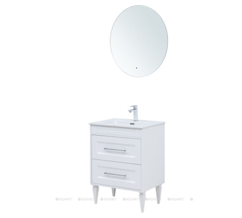 Тумба с раковиной Aquanet Бостон new 60 Flat белый сатин 00345364