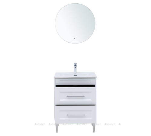 Тумба с раковиной Aquanet Бостон new 60 Flat белый сатин 00345364