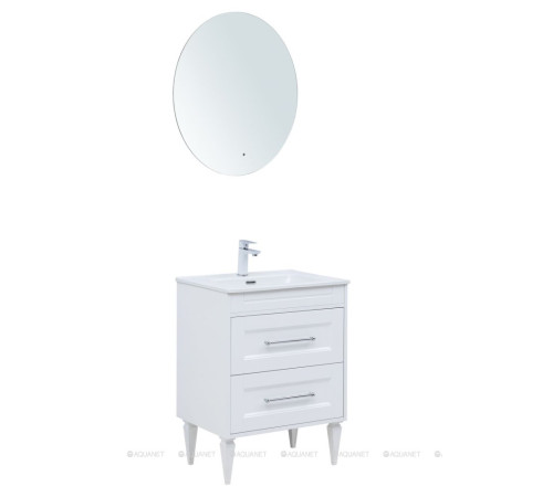 Тумба с раковиной Aquanet Бостон new 60 Flat белый сатин 00345364