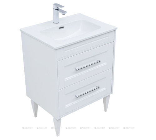 Тумба с раковиной Aquanet Бостон new 60 Flat белый сатин 00345364