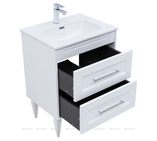 Тумба с раковиной Aquanet Бостон new 60 Flat белый сатин 00345364