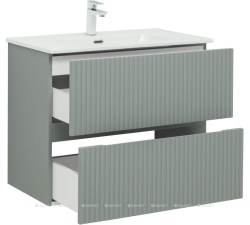 Тумба с раковиной Aquanet Джейн 80 мисти грин раковина Фортуна 00332519