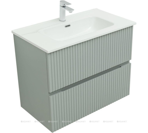 Тумба с раковиной Aquanet Джейн 80 мисти грин раковина Фортуна 00332519